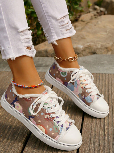 Cartoon Printed Sneakers for European and American Women