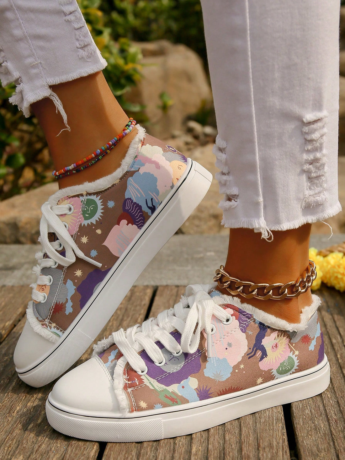 Enhance your sneaker game with our Cartoon Printed <a href="https://canaryhouze.com/collections/women-canvas-shoes?sort_by=created-descending" target="_blank" rel="noopener">Sneakers</a> for European and American Women. Made specifically for women, these sneakers feature unique cartoon prints that will add a touch of fun to any outfit. With a wide range of sizes and a comfortable fit, these sneakers are a must-have for any fashion-forward woman.&nbsp;