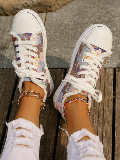 Cartoon Printed Sneakers for European and American Women