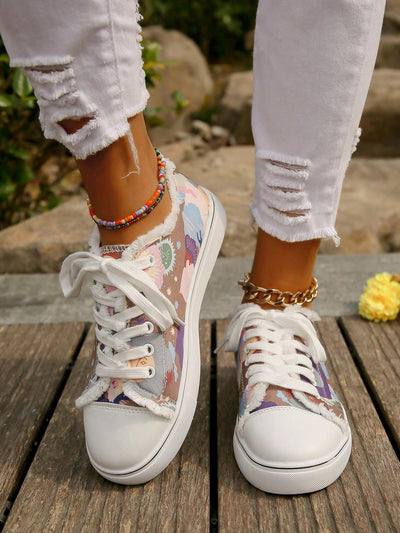 Cartoon Printed Sneakers for European and American Women