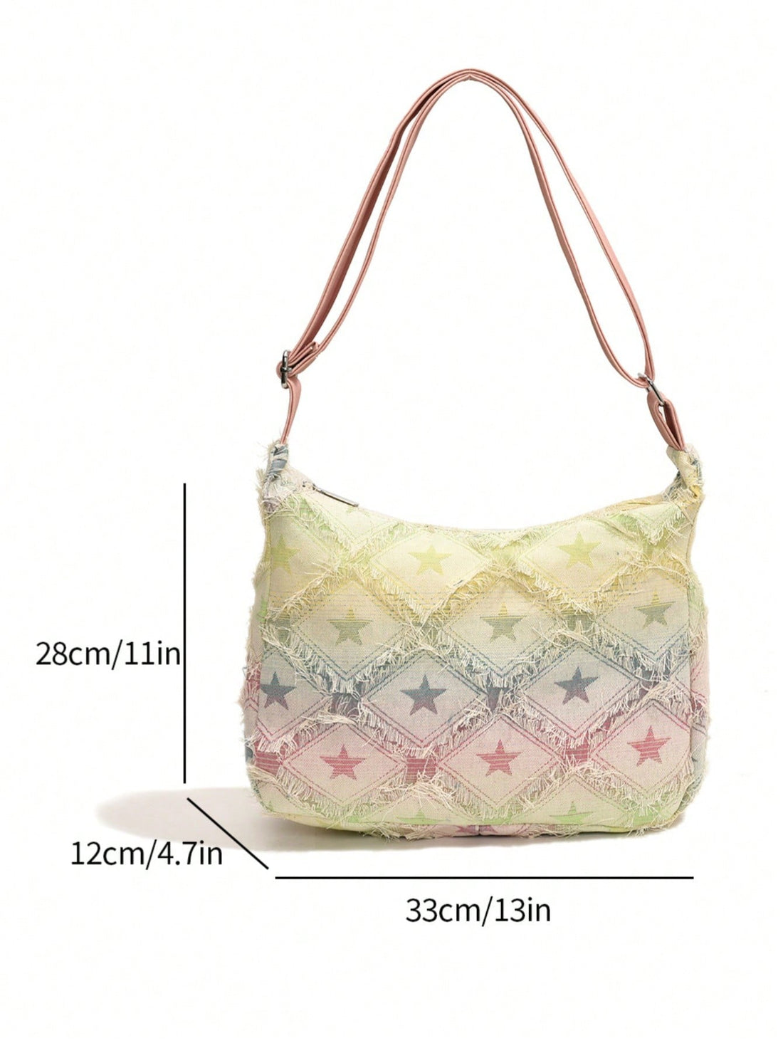 This High Fashion Checkered Five-Pointed Star Denim Tote is the ultimate shoulder bag for trendy college students. With its trendy design and spacious interior, it's perfect for carrying books, laptops, and other essentials. Stay stylish and organized with this must-have accessory.