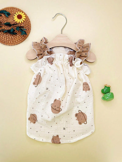 Cute and Cozy Bear Print Pet Dress for Happy Tigers