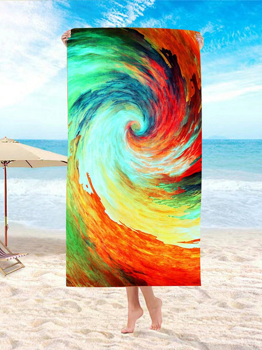 Experience ultimate comfort and style with our Colorful Swirl Tornado <a href="https://canaryhouze.com/collections/towels?sort_by=created-descending" target="_blank" rel="noopener">Pattern Towel</a>. Its vibrant design makes it the perfect companion for fitness, yoga, and beach relaxation. Made with soft and absorbent materials, this towel is your essential partner for a refreshing workout or a day by the water.