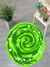 Elegant Green Swirl Round Carpet: Perfect for Every Room in Your Home