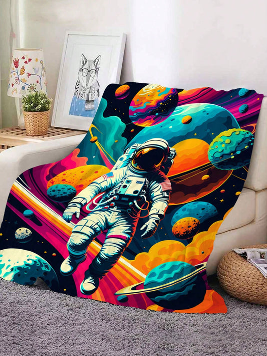 Add a touch of cosmic comfort to your bedroom or living room with the Space Man Galaxy Print Flannel <a href="https://canaryhouze.com/collections/blanket" target="_blank" rel="noopener">Blanket</a>. Made from soft lightweight plush material, this bed throw features a stunning print of a space man floating amidst a galaxy. Stay warm and cozy while achieving an out-of-this-world aesthetic.