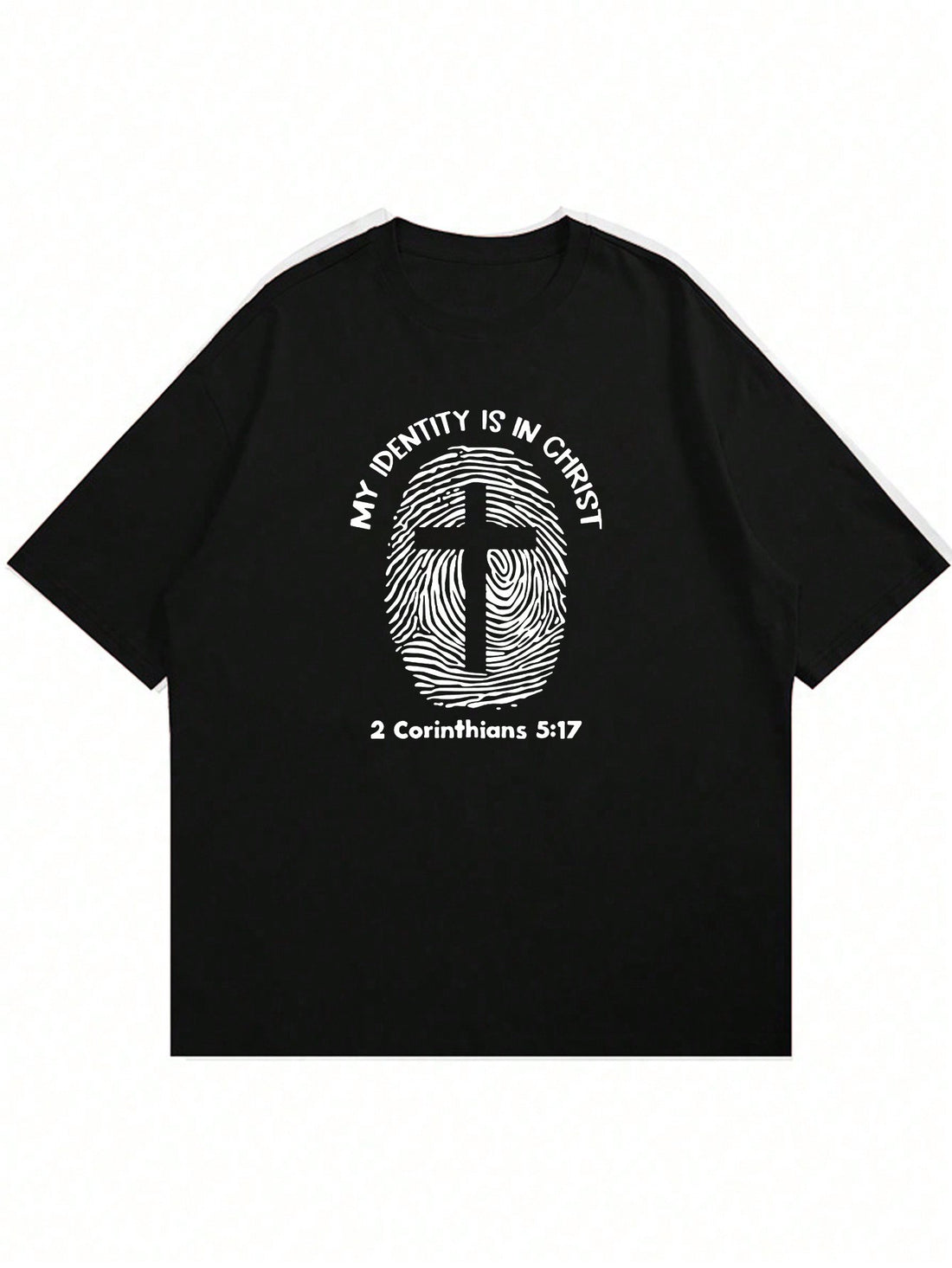 Stay stylish and comfortable this summer with our Men's Cross &amp; Fingerprint Pattern T-Shirt. Made for casual wear, the shirt features a unique print and short sleeves, perfect for warmer days. Expertly crafted for a comfortable fit, it's a must-have addition to your wardrobe.