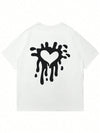 Summer Vibes: Men's Heart Print Short Sleeve T-Shirt for Casual Style