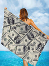 Dollar Pattern Printed Beach Towel: Your Essential Travel Companion for Swimming, Camping, and Yoga!