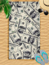 Dollar Pattern Printed Beach Towel: Your Essential Travel Companion for Swimming, Camping, and Yoga!