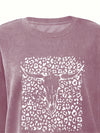 Leopard & Bull Head Print Sweatshirt: Cozy and Stylish!