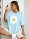 Floral Delight: Women's Loose Fit Round Neck T-Shirt