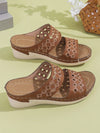 2024 New Embroidered Women's Wedge Heel Sandals