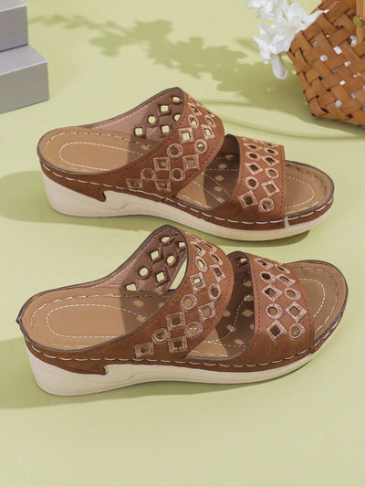 2024 New Embroidered Women's Wedge Heel Sandals