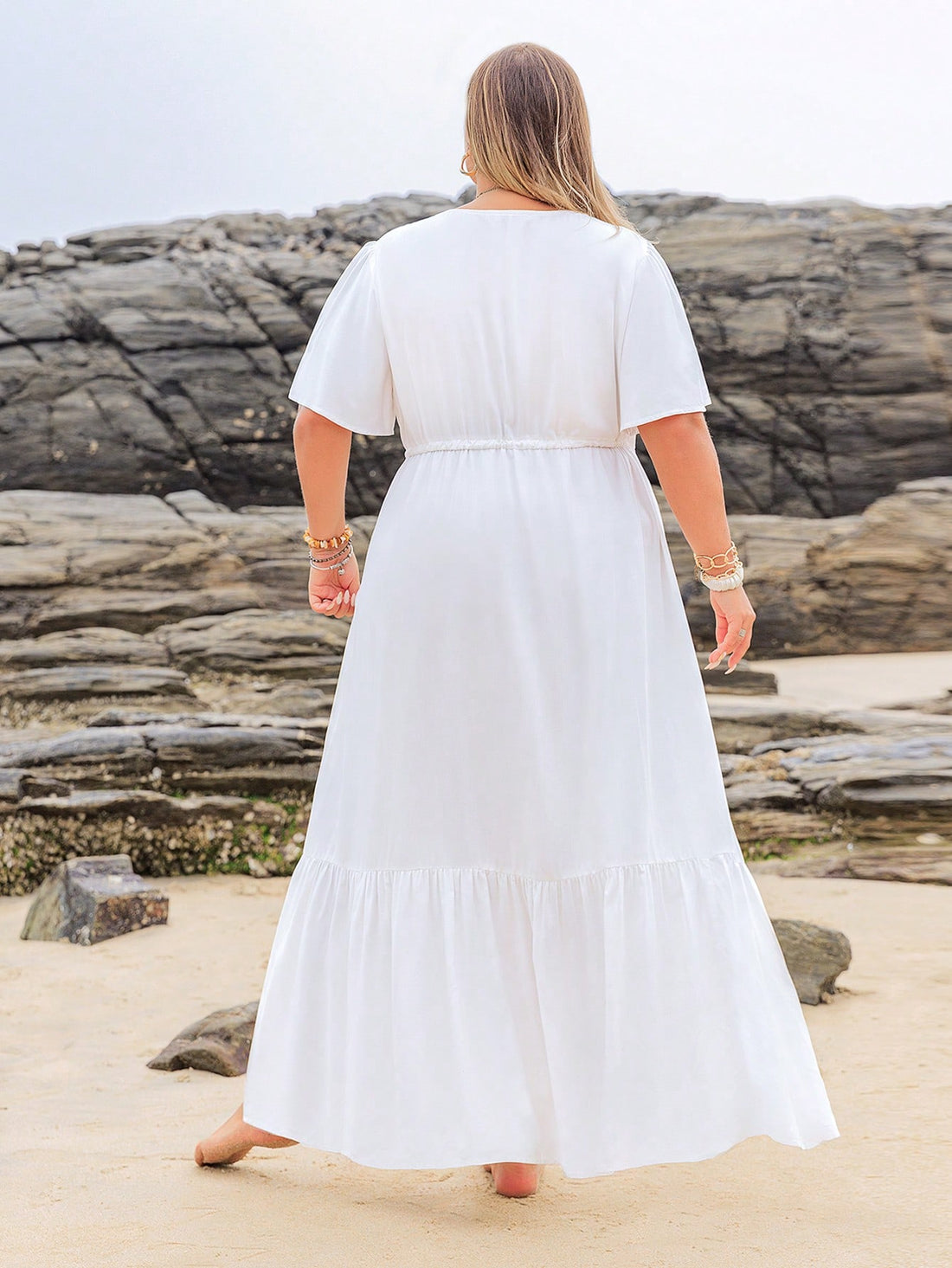 Enhance your summer wardrobe with our Floral Haven dress! This plus size dress features delicate embroidered details and ruffle accents, perfect for your next vacation. Made with lightweight and breathable fabric, it offers both comfort and style. Perfect for any summer outing, this dress is a must-have!