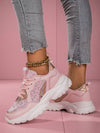 Pretty in Pink: Fashionable Lightweight Dad Sneakers with Comfortable Running Feature