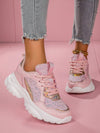 Pretty in Pink: Fashionable Lightweight Dad Sneakers with Comfortable Running Feature