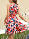 Floral Fantasy: Clasi Elastic Waist Ruffle Hem Summer Dress