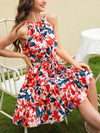 Floral Fantasy: Clasi Elastic Waist Ruffle Hem Summer Dress