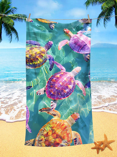 Experience the ultimate summer adventure with our Tropical Turtle <a href="https://canaryhouze.com/collections/towels" target="_blank" rel="noopener">Beach Towel</a>. Made with quick dry and absorbent material, it's perfect for days at the beach. Enjoy its fun and colorful design while staying comfortable and dry. Don't miss out on this must-have for your beach bag!