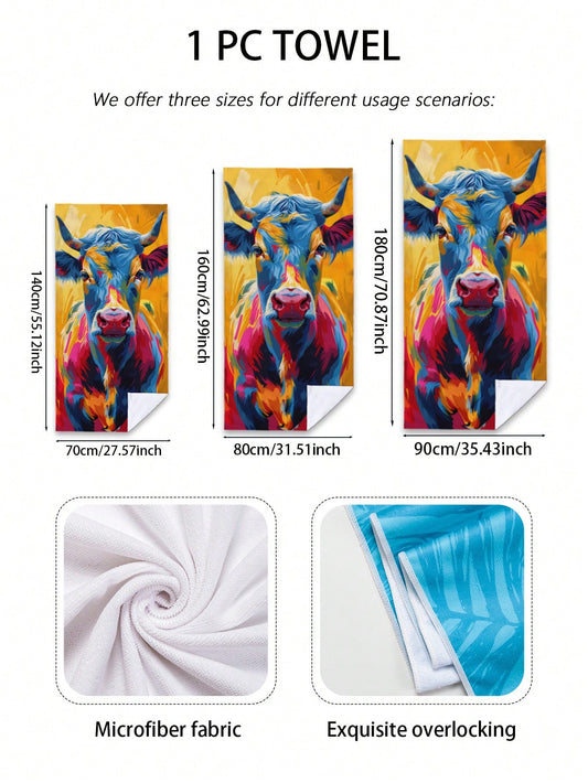 Hand-Painted Animal Cow Print Beach Towel: The Ultimate Towel for Swimming, Vacation, Travel, and Camping