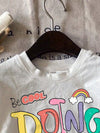 Vibrant English Graphic Tee - Casual Cotton Blend Round Neck T-Shirt for Women