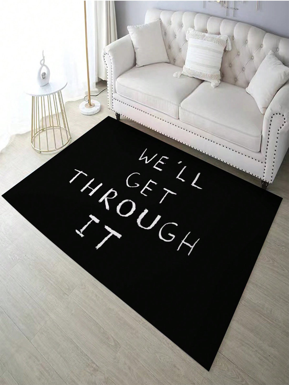 This stylish <a href="https://canaryhouze.com/collections/rugs-and-mats" target="_blank" rel="noopener">rug</a> boasts a trendy letter pattern and a convenient anti-slip design, making it the perfect addition to any living room, bedroom, or entrance. Enjoy both style and functionality with this versatile rug.