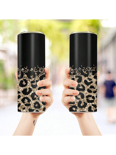 Introducing the 20oz Stainless Steel Leopard Print Water Bottle - the perfect outdoor travel accessory for all seasons. This insulated tumbler keeps your drinks cool in the summer and warm in the winter, while the included lid and straw make it easy to sip on the go.