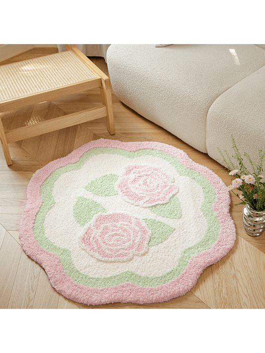Velvety Pink Petal Anti-Slip Waterproof Mat: A Stylish Addition to Any Room
