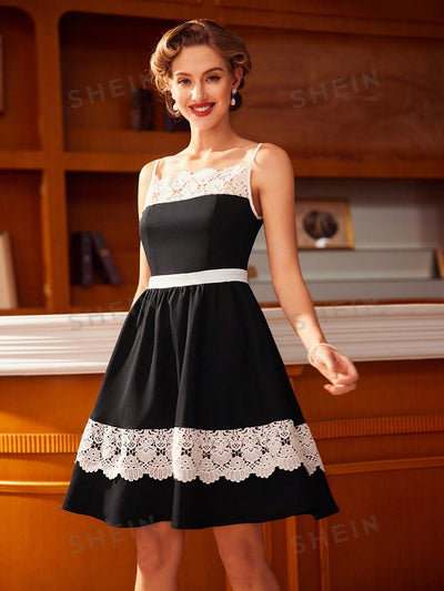 Vintage Elegance: A-Line Dress with Umbrella Hem