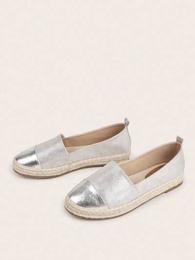 Chic and Comfortable Metallic Detail Espadrille Flats for Your Next Vacation Adventure