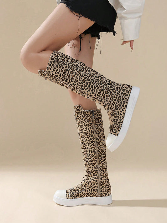 Wild Style: Leopard Pattern Over-The-Knee Boots