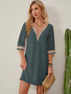 Guipure Lace Insert Tunic Dress - Elegant Style for Any Occasion