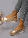 Golden Goddess: Women's Summer Wedge Sandals for Fashionable & Versatile Style