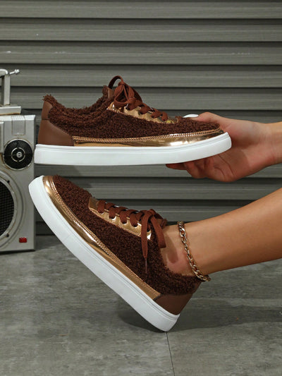 Experience stylish and comfortable outdoor adventures with our Rose Gold Mirror Leather Women's Skateboarding <a href="https://canaryhouze.com/collections/women-canvas-shoes?sort_by=created-descending" target="_blank" rel="noopener">Shoes</a>. Crafted with durable materials, these shoes offer a sleek and trendy design combined with the support and comfort needed for long skateboarding sessions.