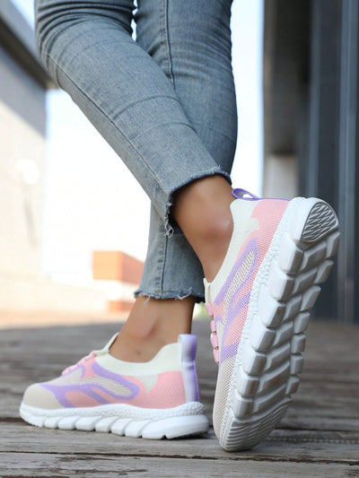 Colorblock Knitted Sneakers: Stylish and Comfortable Platform Shoes