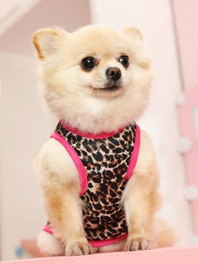 This stylish leopard print pet vest features a unique rose red color block design, sure to make your furry friends stand out. Perfect for cats and dogs, this vest is both fashionable and functional, providing a comfortable and secure fit for your pets. Make your pets the talk of the town with this one-of-a-kind vest.