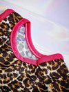 Stylish Leopard Print Pet Vest: Rose Red Color Block Design for Cats and Dogs