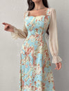 Introducing the Blooming Beauty long dress for women - the perfect addition to your vacation wardrobe. Made with a stunning floral print, this dress is lightweight and breathable, making it ideal for warm weather. With its long length and elegant design, you'll feel effortlessly stylish wherever you go.