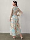 Blooming Beauty: Women's Floral Printed Long Dress - Perfect for Vacation