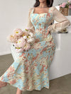 Blooming Beauty: Women's Floral Printed Long Dress - Perfect for Vacation