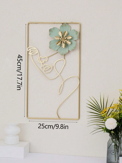 High-Grade Woman and Flower Wall Hanging: Elegant Home Décor for Dining Room