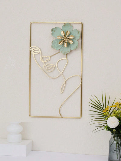 High-Grade Woman and Flower Wall Hanging: Elegant Home Décor for Dining Room