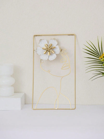 High-Grade Woman and Flower Wall Hanging: Elegant Home Décor for Dining Room