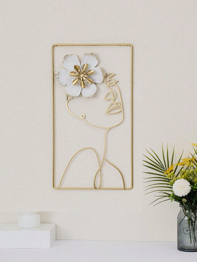 High-Grade Woman and Flower Wall Hanging: Elegant Home Décor for Dining Room