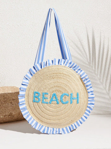 This chic tote bag features a modern striped pattern with bold letter printing, perfect for any stylish woman. With its spacious design, it offers both fashion and functionality, making it an essential accessory for any occasion. Made with high-quality materials, this tote bag is both durable and fashionable, making it a must-have for any wardrobe.