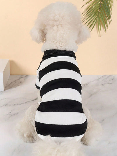 This Striped Small Dog Shirt is perfect for your beloved Teddy or Bichon Frise. Designed for all seasons, it offers style and comfort with its cute stripes. We recommend sizing up for the best fit. Keep your furry friend looking and feeling great!