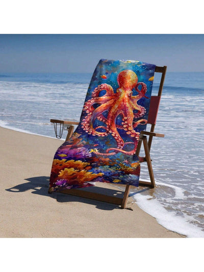 Ocean Creatures Microfiber Beach Towel: Soft, Absorbent, and Stylish Summer Accessory