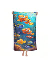 Ocean Creatures Microfiber Beach Towel: Soft, Absorbent, and Stylish Summer Accessory