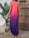 Vacation Vibes Maxi Dress: Women's Summer Gradient Letter Printed Sleeveless