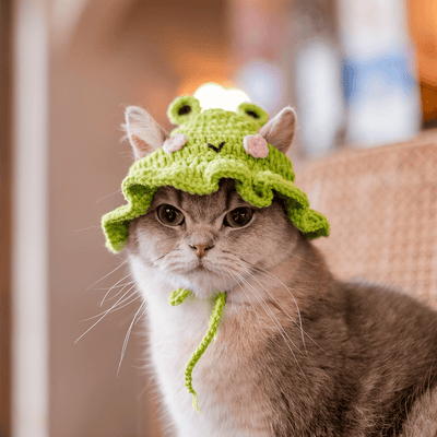 Adorable Knitted Pet Hat with Cute Cartoon Designs - Keep Your Furry Friends Stylish and Warm!